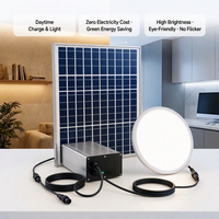 Plafonnier LED solaire moderne ultra-plat à montage encastré, zéro coût d'électricité, charge solaire diurne, sans scintillement, CRI élevé