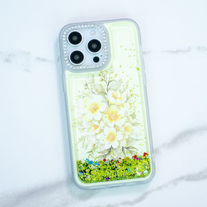 Nouvelle coque de téléphone pour <span class=keywords><strong>Realme</strong></span> C75 avec motif floral de diamant scintillant, sable liquide, paillettes, pour filles - Product Image 6