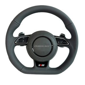 Volant en cuir noir à couverture intégrale pour <span class=keywords><strong>Audi</strong></span> B8 B9 S4 <span class=keywords><strong>Q3</strong></span> Q8 A1 A3 A4 A5 A6 A7 R8 RS3 C7 Q5 Q7 S3 S5 8V - Product Image 2