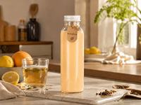 Échantillon gratuit 150ml/250ml/280ml/350ml/400ml/500ml Bouteille en verre carrée transparente pour jus de fruits avec bouchon à vis hermétique