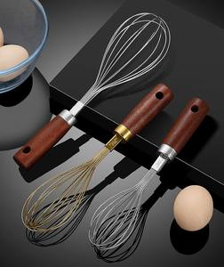 <span class=keywords><strong>Fouet</strong></span> en fil d'acier DS10 Nan Yuan pour œufs, thé et lait, avec manche en bois - Product Image 3