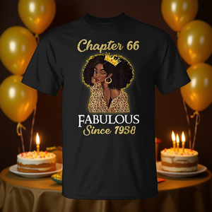Capitolo 66: Fabulous Since 1958 - T-shirt con stampa leopardata per il 66° compleanno - Product Image 3