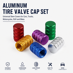 4 capuchons <span class=keywords><strong>de</strong></span> valve <span class=keywords><strong>de</strong></span> pneu en aluminium – Couvercles <span class=keywords><strong>de</strong></span> valve d'air universels anti-fuite pour voitures, camions, motos, SUV, vélos - Product Image 1