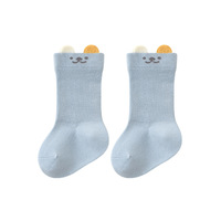 Chaussettes mi-mollet en coton pour bébé, décor de dessin animé 3D mignon, chaussettes souples à bout sans couture, haute élasticité, pour nouveau-né, usage quotidien