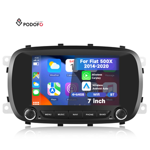 Podofo 7 "4 + 64G 2 Din Android autoradio stéréo sans fil <span class=keywords><strong>Carplay</strong></span>/Android Auto BT/GPS/Wifi/EQ pour <span class=keywords><strong>Fiat</strong></span> <span class=keywords><strong>500X</strong></span> 2014-2020 Car Audio - Product Image 1