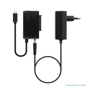 Adaptador USB 3.0 a SATA 2.5/3.5\" con alimentador USB-C, ideal para conectar discos duros y SSD externos a ordenadores. - Product Image 3