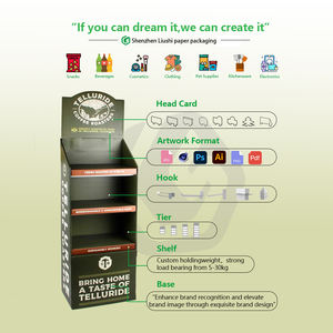 Fsdu Custom <span class=keywords><strong>Pet</strong></span> Snack Karton Display Stand Haustier Katze Hundefutter Boden Display Racks Einzelhandel geschäft <span class=keywords><strong>Pet</strong></span> Wellpappe Display Rack - Product Image 3