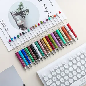 Neuankömmling Kugelschreiber Schwarze Tinte DIY Personal isierte Geschenke Büro Schreib zubehör Briefpapier Kunststoff Perlen Stifte