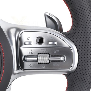 Volante Personalizado de Media Piel y Fibra de Carbono para Mercedes Benz W204 W205 C300 GLC X253 C253 W211 W212 W213 W221 W222 E63 AMG - Product Image 4