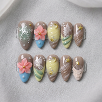 Vente en gros de faux ongles en acrylique préconçus à couverture complète, certifiés CE, motifs Stiletto et carrés, application sur les doigts, logo personnalisé
