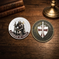 Nouvelle Arrivée 2026 – Pièce de collection commémorative « Guerrier du Christ » en métal émaillé personnalisé – Vente en gros