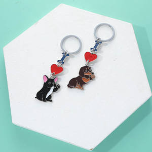 Venta al por Mayor de Llaveros Metálicos de Mascotas Americanas, Colgantes de Llavero <span class=keywords><strong>con</strong></span> Forma de Corazón de Golden Retriever, Regalos Lindos y Pequeños de la Marca - Product Image 4