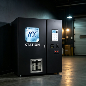 Distributeur automatique de glace en cubes de qualité alimentaire, structure en acier inoxydable 304, kiosque à glace en libre-service - Product Image 1