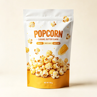 Sacs à popcorn personnalisés en plastique de qualité alimentaire, refermables avec fermeture éclair, imprimés avec logo