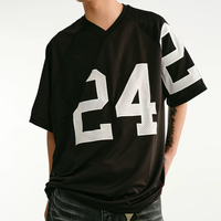 T-shirt de sport ample à col en V pour homme, en jersey respirant à manches courtes, personnalisable avec logo, vente en gros