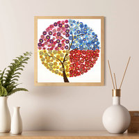 Kit de Peinture Diamant 5D DIY Moderne Arbre Toutes Saisons 30x30cm Toile Polyester Art Nature Morte
