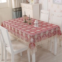 Nappe en polyester tissé brodé de haute qualité avec des fleurs en dentelle, motif crochet, prix de gros pour les dîners, les mariages et les fêtes