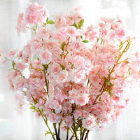 Nouvelle décoration intérieure essentielle de mariage Offre Spéciale fleur de cerisier artificielle décoration murale suspendue