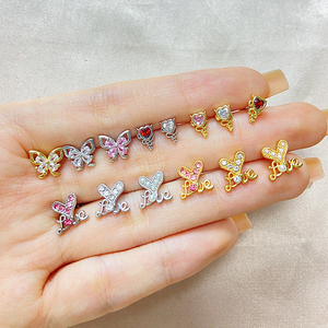 Gaby, anillo de Nariz de Acero quirúrgico chapado en oro de acero inoxidable, Piercing para tabique con clicker Rosa plateado, joyería bonita, colgante a granel para regalo - Product Image 3