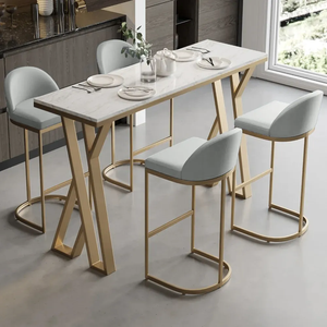 Taburete de Bar Moderno de Cuero, Taburete de <span class=keywords><strong>Barra</strong></span> de Acero Inoxidable <span class=keywords><strong>para</strong></span> <span class=keywords><strong>Cocina</strong></span>, Hogar, Bistro, Muebles, Silla y <span class=keywords><strong>Mesa</strong></span> de Restaurante - Product Image 1