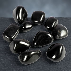 Pierres roulées en obsidienne noire et agate |   Pierre précieuse Feng Shui |   Décoration d'intérieur sculptée et gravée - Product Image 2