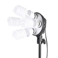Kit de studio photo professionnel en métal avec 5 supports de lampes et support de fond