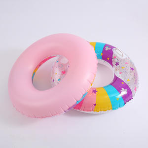 Anneau de natation à paillettes <span class=keywords><strong>arc</strong></span>-<span class=keywords><strong>en</strong></span>-<span class=keywords><strong>ciel</strong></span> avec poignée bouée de sauvetage gonflable portable Anneau de natation de piscine mignon - Product Image 3