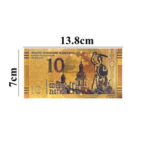 Coleccionable 2017 Polonia 10 billetes de plástico billete de Banco Chapado en lámina de oro billete - Product Image 3