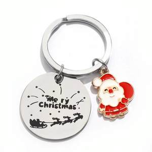 <span class=keywords><strong>Buon</strong></span> <span class=keywords><strong>natale</strong></span> portachiavi inciso nuovo anno regalo d'affari per amici e colleghi materiale metallico - Product Image 5