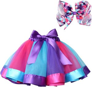 Falda Tutú de Tul de Ballet en Capas de Satén Tejido a Crochet BGFKS para Niñas Pequeñas, Disfraz con Lazos de Pelo Coloridos - Product Image 4