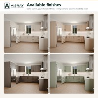 Meuble de cuisine Shaker en chêne blanc avec portes encadrées, aménagement en U, rangement par tiroirs, boîtes de rangement en MDF et unités modulaires