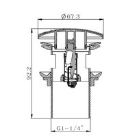 WaiiHO 015 Siphon de lavabo moderne 3 pouces avec trop-plein en laiton chromé, joint en caoutchouc, finition polie pour salles de bain et hôtels