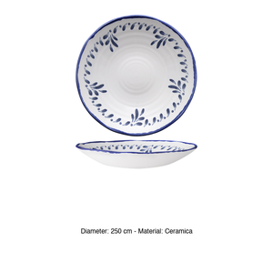Plato hondo para sopa Dudden Harvest Mediterranea, cerámica decorada a mano, 25 cm, suministros para hoteles, vajilla al por mayor. - Product Image 3
