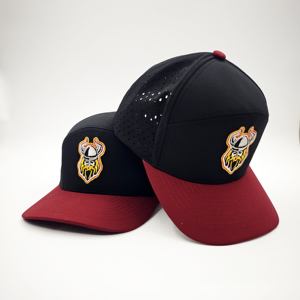 Casquette de baseball de golf respirante à 6 panneaux de haute qualité en tissu polyester, réglable avec fermeture à pression, visière incurvée, motif léopard à pois Dobby - Product Image 2