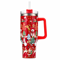 Mug isotherme personnalisé de Noël 40 oz avec bec verseur, grande capacité, pour les fêtes de bureau et la vente au détail saisonnière