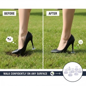 Wholesale Avoid Getting Injured High Heels <b>Insoles</b> Cover PVC Heel Protectors for <b>Comfort</b> on Grass Wedding Party - Product Image 3