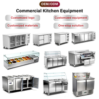 Équipement de cuisine commerciale, congélateur sous comptoir en acier inoxydable, vitrine alimentaire, bar à salades, réfrigérateur avec couvercle transparent