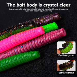 10 señuelos blandos de cola larga de 7g/10g de hundimiento lento, gusanos Senko Finesse sin peso para montajes de pesca con cebo natural para lubina, perca y pescado de pesca ligera. - Product Image 5