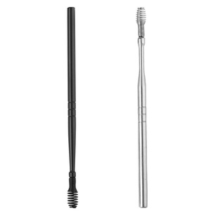 Stainless Steel Spiral Ear Pick Spring Loaded Massage Tool For Adult Ear Cleaning Silver And Black Colors - Product Image 1