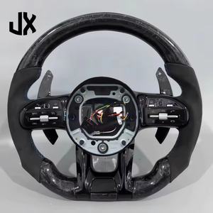 Volante de coche de costura azul de fibra de carbono forjado de alto lujo para <span class=keywords><strong>Mercedes</strong></span> <span class=keywords><strong>Benz</strong></span> W223 C CLASS W204 C63 W212 W218 W207 W172 - Product Image 1