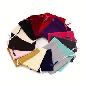 Sac cadeau rectangulaire portable en velours et flanelle fait main, personnalisé, avec cordon de serrage et logo sur mesure, pour la vente en gros Packbloom - Product Image 6