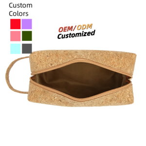 กระเป๋าผ้าแคนวาสแบบพกพาสำหรับกระเป๋าเครื่องแป้งคอร์กหนังกระเป๋าเครื่องสำอางสำหรับเดินทางเคสอุปกรณ์เสริม - Product Image 6