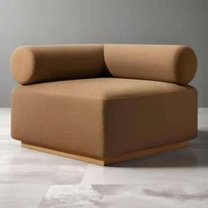 Muebles de Jardín de Diseño de Lujo, Sofá Modular Seccional de Teca sin Brazos, Tapizado de Alta Calidad - Product Image 1