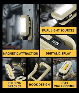 CITICITY USB Rechargeable Portable <b>LED</b> Workshop Lantern <b>Work</b> <b>Light</b> Type C Magnet Cable Power Bank Function Flashlight Cold White - Product Image 5