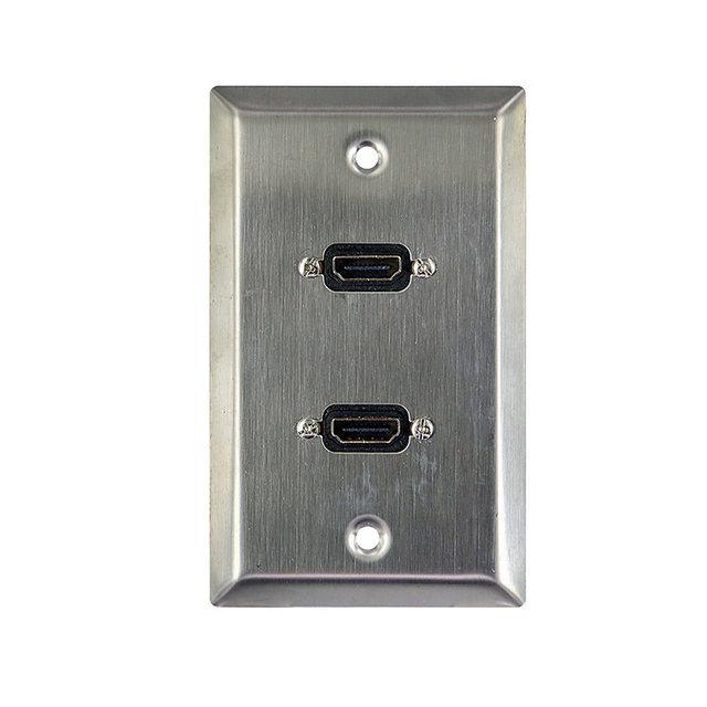 SUS 304 Stainless Steel 4K 2 Ports HDMI 2.0 Wall Plate