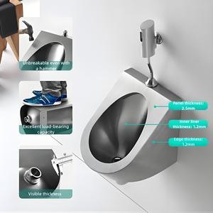 Urinario de Acero Inoxidable de Pared para Hombres, Moderno, de Fácil Limpieza, para Baños Públicos, Fabricación Profesional - Product Image 4