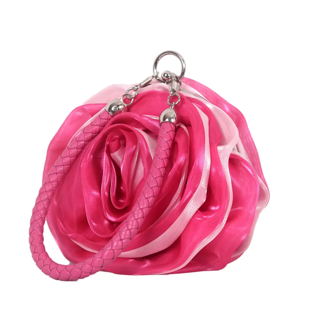 BM5055 sac à main Fashion pour femmes, Mini sac à bandoulière pour femmes, sac à main en soie à fleurs roses, sacs de soirée