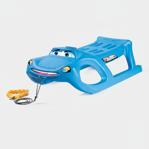 Slitta Zigi-Zet - a forma di auto, con scivoli in acciaio e corda - Product Image 2