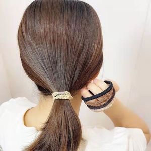 Coleteros trenzados de colores mixtos, tejidos con hilo, para uso diario, accesorio para el cabello - Product Image 1