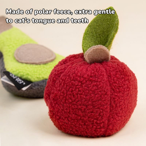 Jouet pour chat Minusone Fruit Design en forme de citron, pomme, avocat, banane, raisin, cerise, champignon, pour soulager l'anxiété des oiseaux, rembourré de catnip - Product Image 3